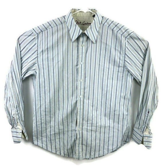 Robert Graham X Mens Button Down Luxury Shirt Size Large Flip Cuffs Salmon Color
